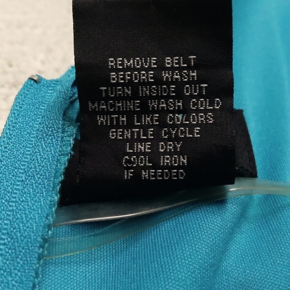 Turquoise Blue Fully Lined Dress with Layered Skirt Sz 9 - Picture 9 of 9